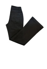 Ethyl Fly Front - Wide Leg Denim Jean in Black Denim Wash