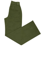 Ethyl Wide Leg Jean with Pork Chop Pocket - Olive