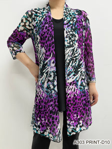 Creations Printed Mesh Cardigan #D10