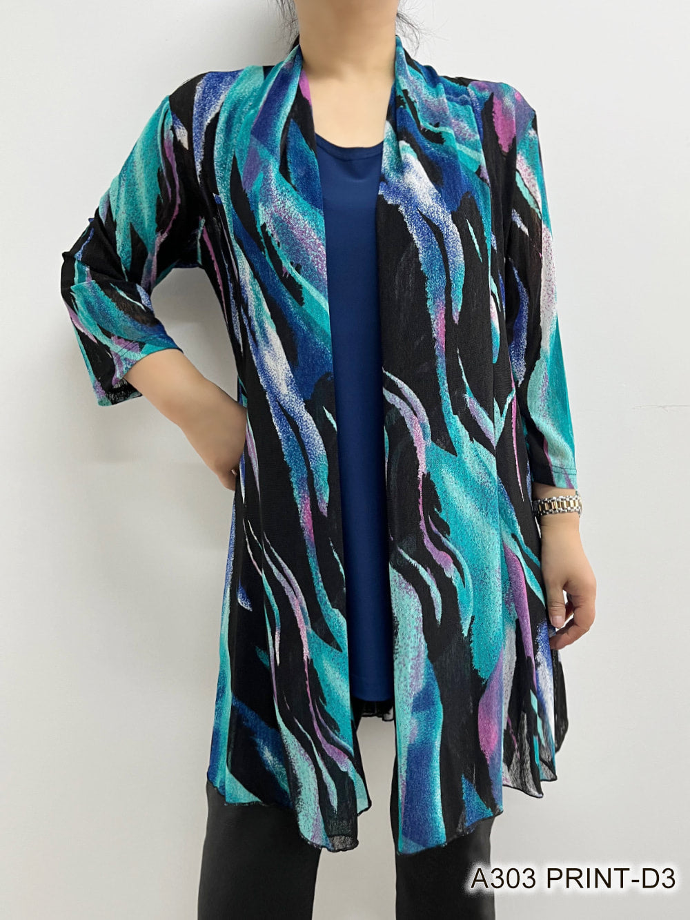 Printed Mesh Cardigan by Creation