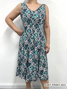 Printed Pleated Sun Dress by Creation