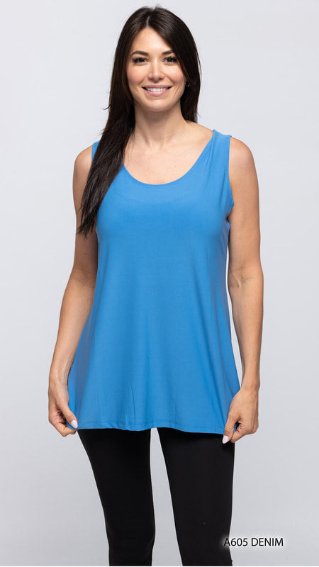 Denim Solid Tank by Creation