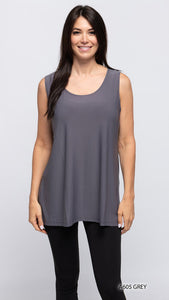 Grey Solid Tank by Creation