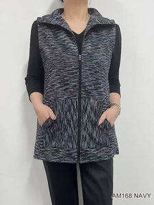 Zip Up Striped Vest by Creation