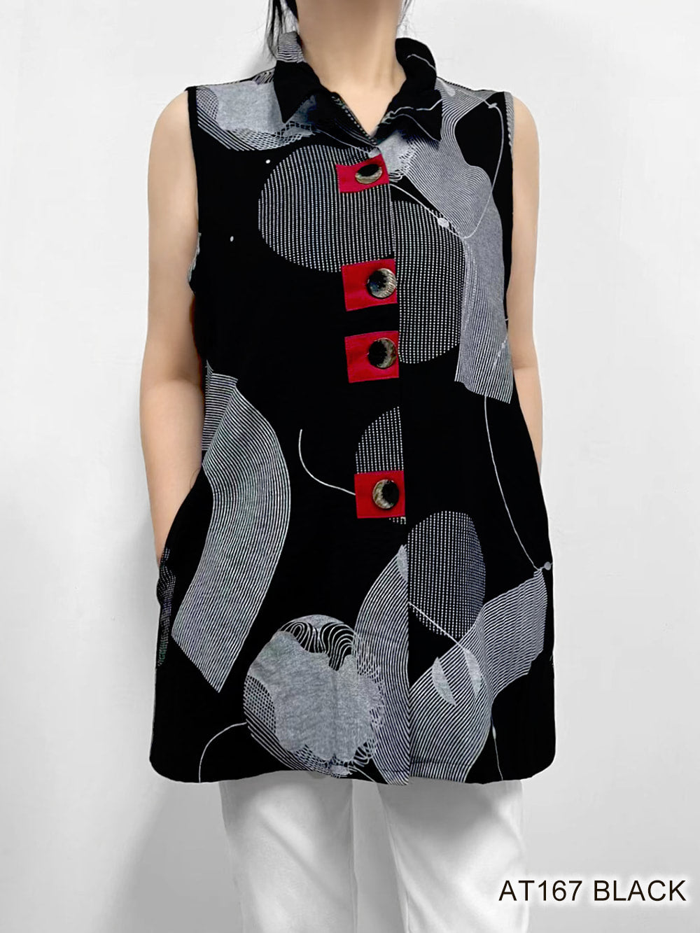 Printed Vest with Wired Collar by Creation