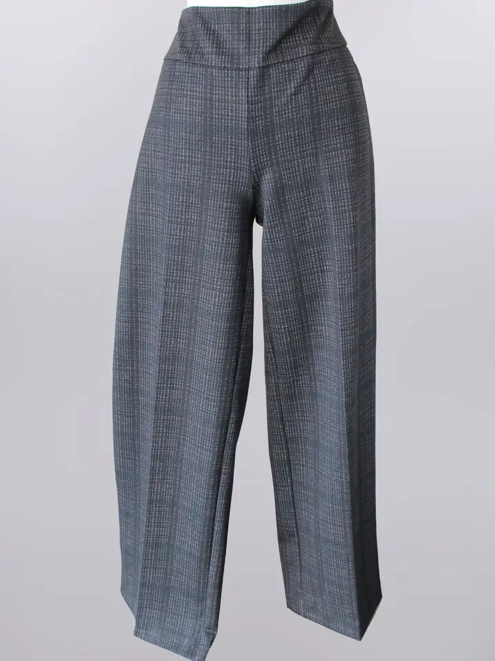 Keren Hart Wide Leg Plaid Pull-On Ponte Pant