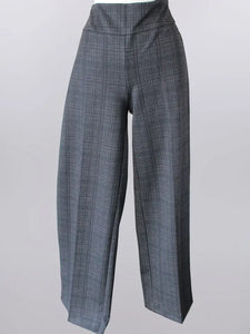 Keren Hart Wide Leg Plaid Pull-On Ponte Pant