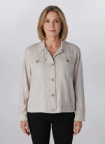 Keren Hart Linen Blend Button Up Jacket - Sand
