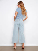 Charlie B Belted Cropped Wide Leg Jeans - Bleach Blue