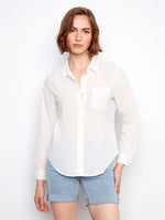 Charlie B Cotton Button-Up Shirt - White