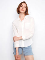 Charlie B Cotton Button-Up Shirt - White