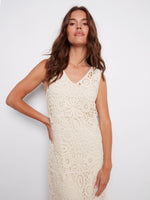 Charlie B Cotton Crochet Sleeveless Maxi Dress - Natural