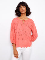 Charlie B Cotton Eyelet Blouse - Sorbet