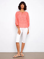 Charlie B Cotton Eyelet Blouse - Sorbet
