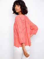 Charlie B Cotton Eyelet Blouse - Sorbet