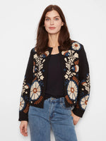 Charlie B Embroidered Cotton Open Front Jacket - Poem