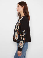 Charlie B Embroidered Cotton Open Front Jacket - Poem
