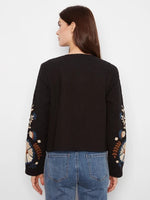 Charlie B Embroidered Cotton Open Front Jacket - Poem