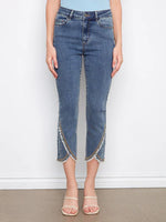 Charlie B Embroidered Front Tulip Jeans - Medium Blue