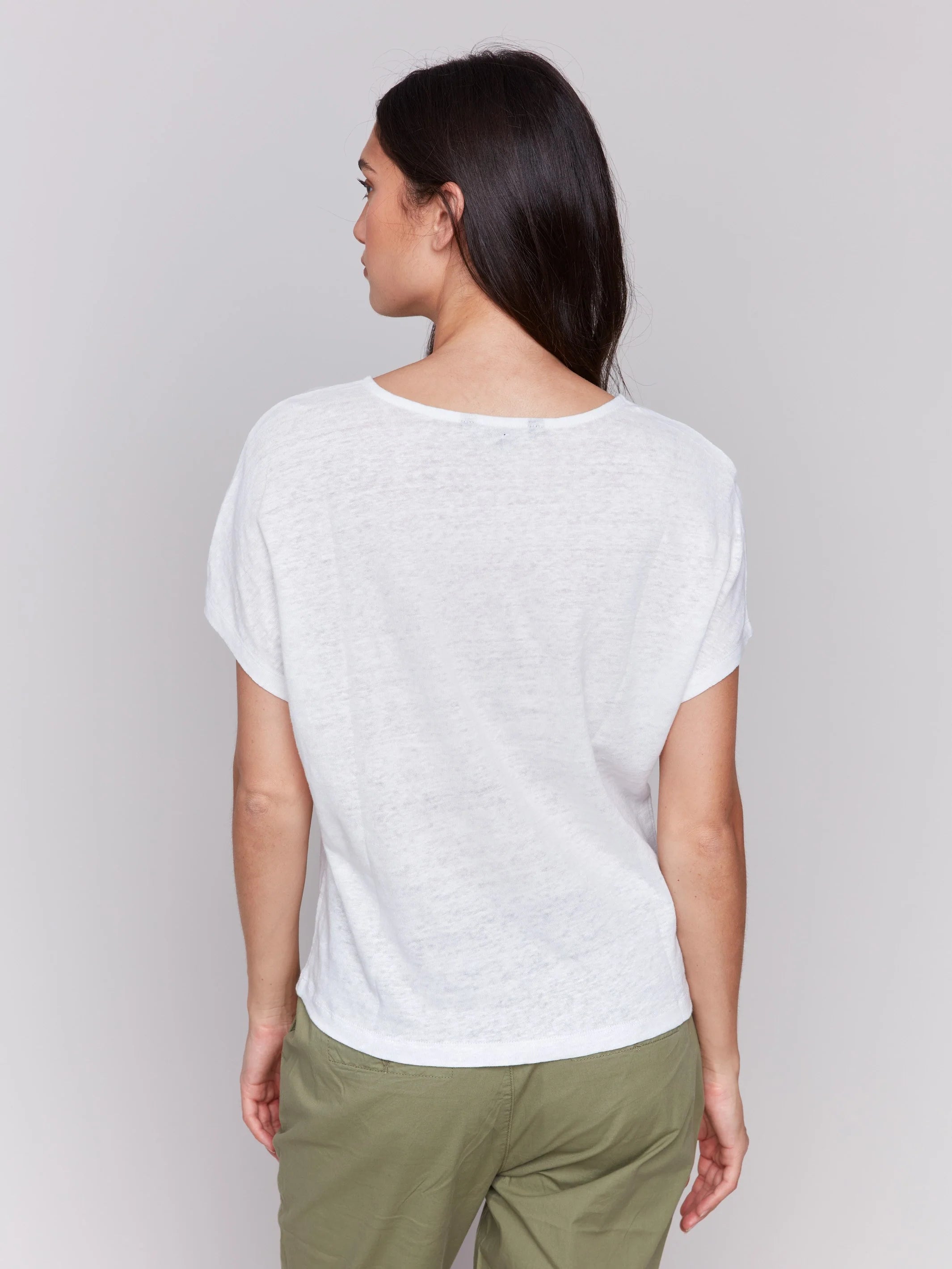 Charlie B "Enjoy The Sun" Embroidered Short Sleeve Dolman Top