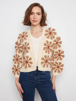Charlie B Floral Crochet Cardigan - Ecru