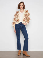 Charlie B Floral Crochet Cardigan - Ecru