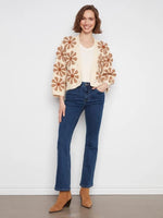 Charlie B Floral Crochet Cardigan - Ecru