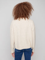 Charlie B Floral Jacquard Crew Neck Sweater - Flowers