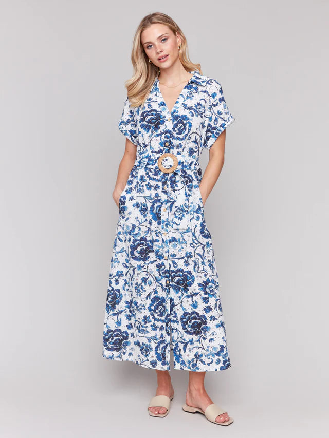Charlie B Floral Print Cotton Maxi Dress
