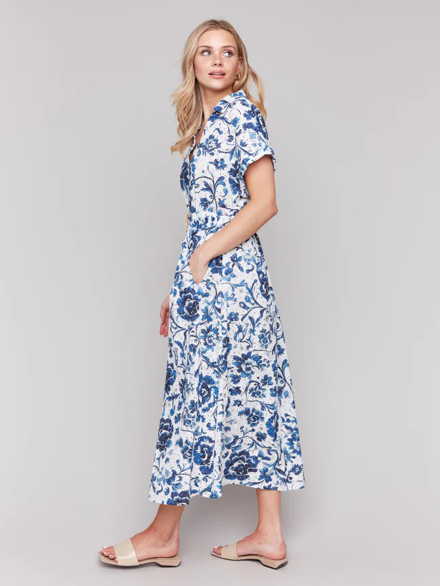 Charlie B Floral Print Cotton Maxi Dress