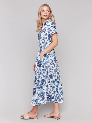 Charlie B Floral Print Cotton Maxi Dress