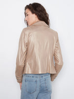 Charlie B Foiled Vintage Faux Leather Jacket - Brass