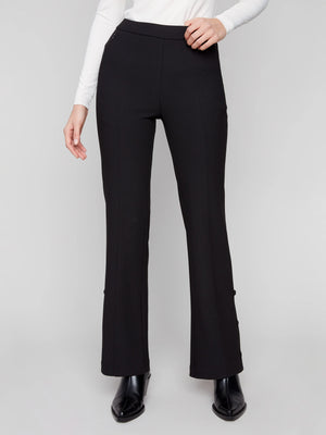 Charlie B Gutsy Crepe Flare Pants - Black