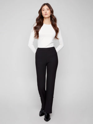 Charlie B Gutsy Crepe Flare Pants - Black