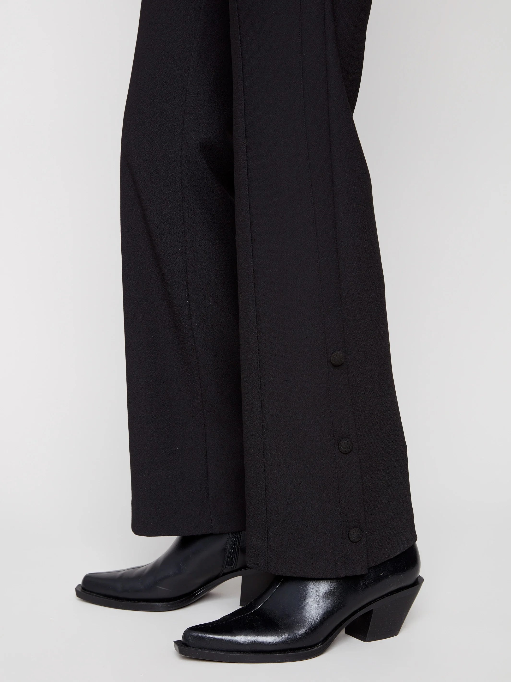 Charlie B Gutsy Crepe Flare Pants - Black