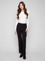 Charlie B Gutsy Crepe Flare Pants - Black