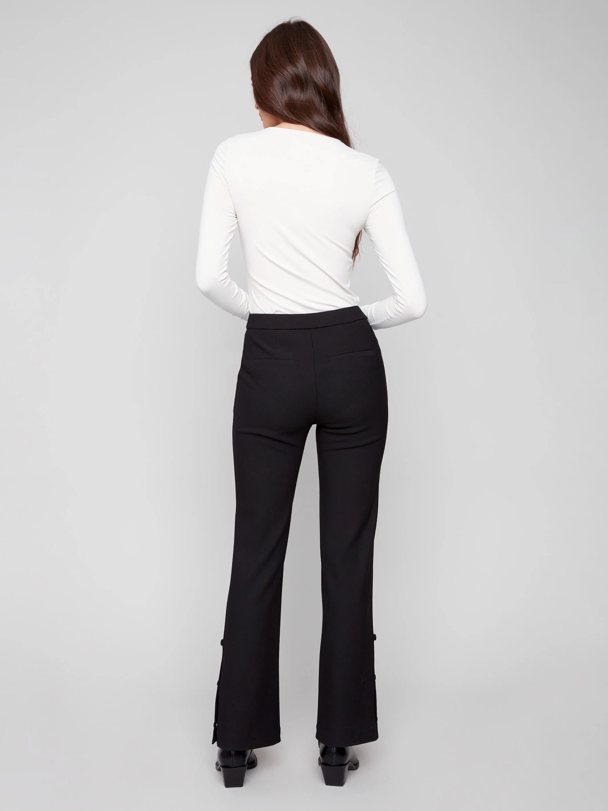 Charlie B Gutsy Crepe Flare Pants - Black