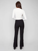 Charlie B Gutsy Crepe Flare Pants - Black