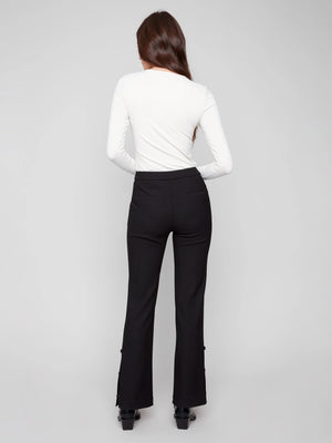 Charlie B Gutsy Crepe Flare Pants - Black