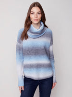 Charlie B Ombré Sweater with Removable Scarf - Denim