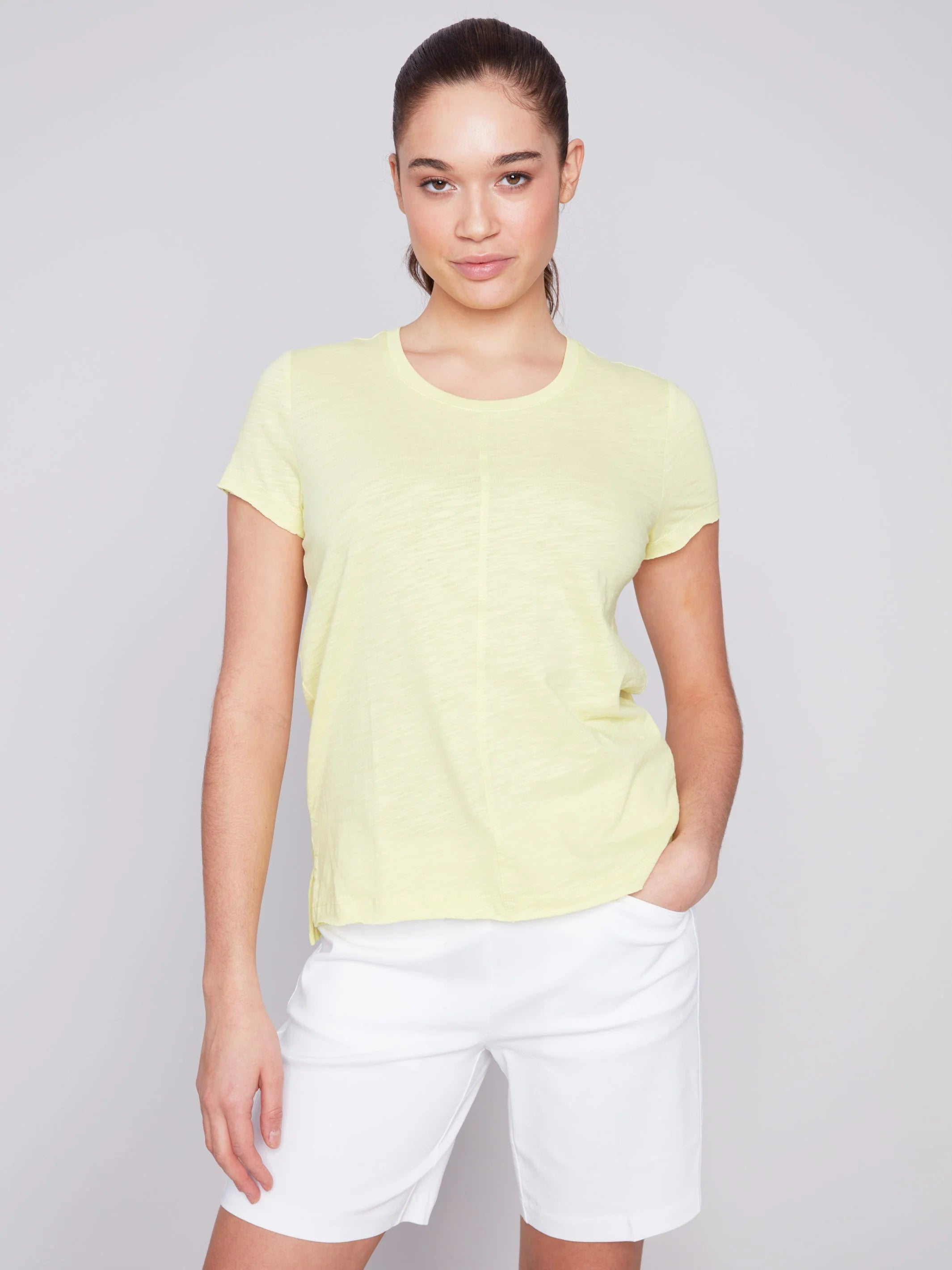 Charlie B Organic Cotton Crew Neck T-Shirt - Anise