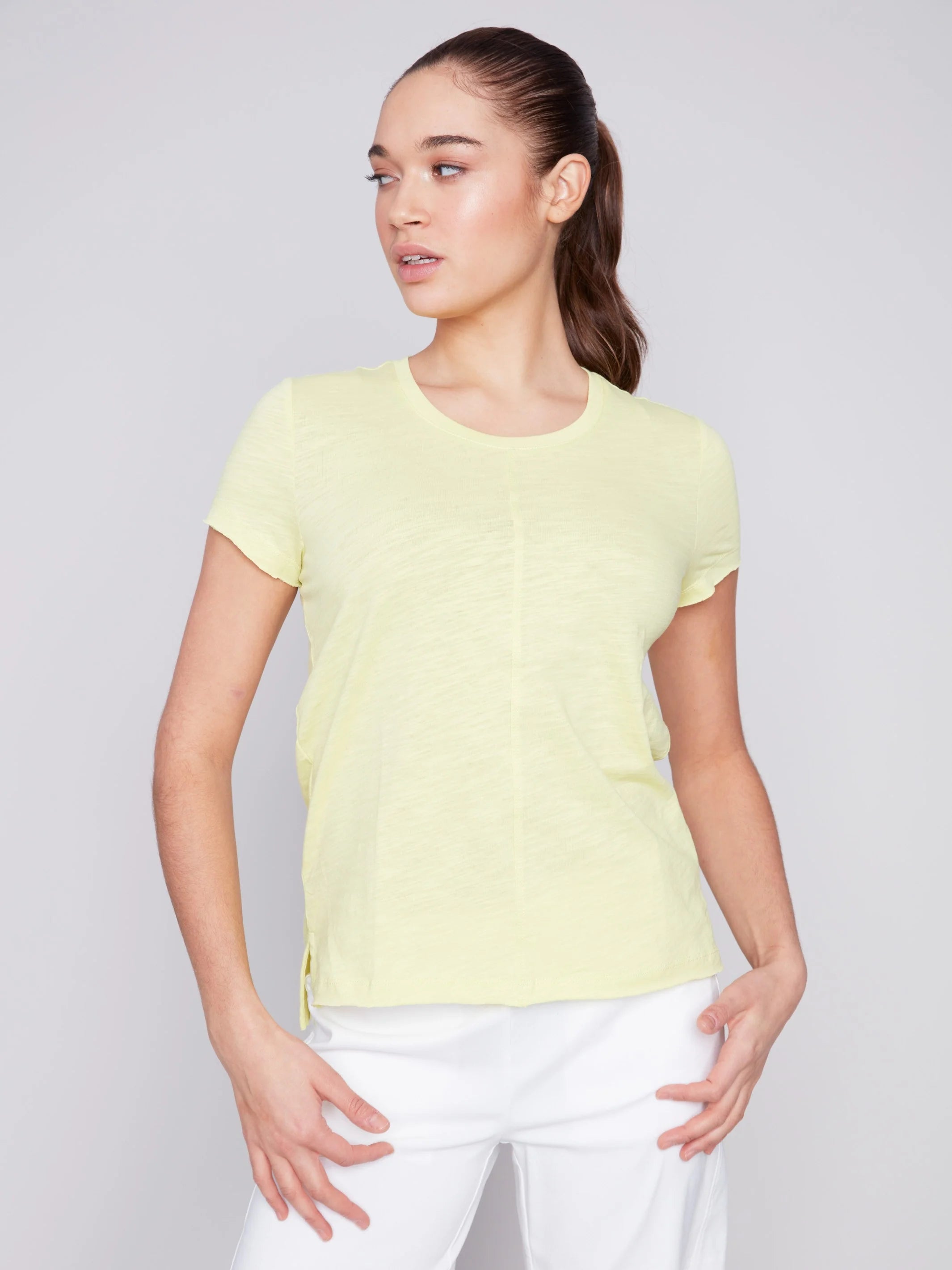 Charlie B Organic Cotton Crew Neck T-Shirt - Anise