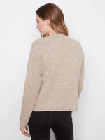 Charlie B Patch Pocket Cardigan - Heather Light Brown