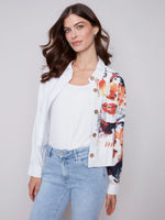 Charlie B Monroe Face Printed Linen Blend Jacket