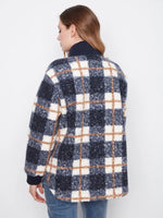 Charlie B Plaid Bouclé Zip-Up Jacket - Midnight