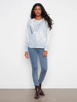 Charlie B Printed Cotton Crew Neck Sweater - Damask