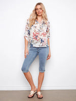 Charlie B Half-Button Cotton Gauze Blouse - Artist