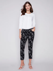 Charlie B Crinkle Bengaline Ankle Jogger - Leaves