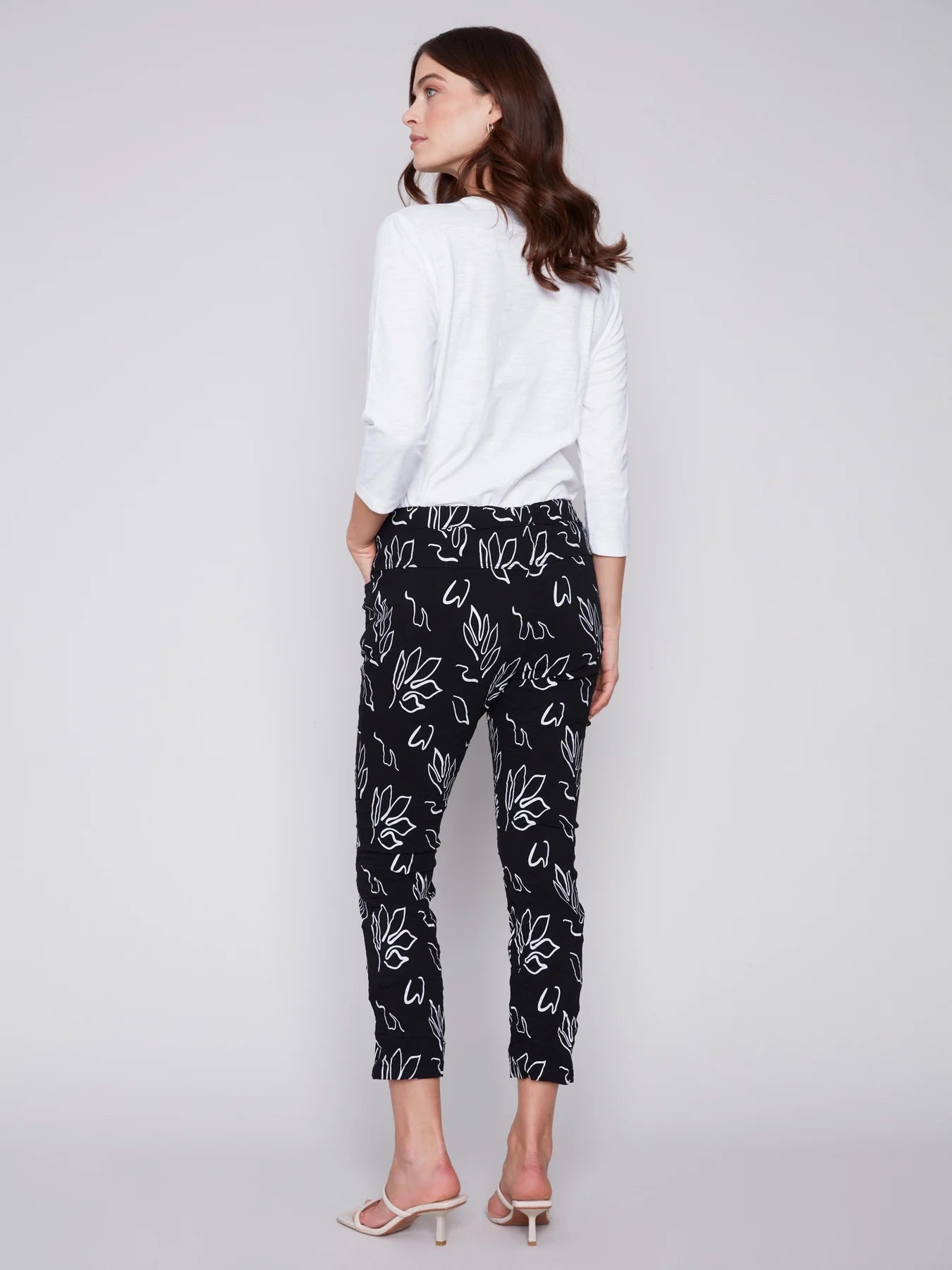 Charlie B Crinkle Bengaline Ankle Jogger - Leaves