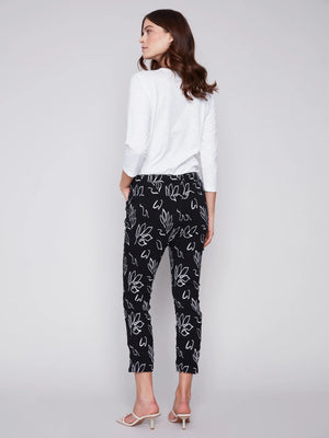 Charlie B Crinkle Bengaline Ankle Jogger - Leaves